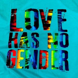 Love Has No Gender XXL Sky Blue Rainbow Tank Top Pride LGBTQIA+ Pulse Unisex NWT
